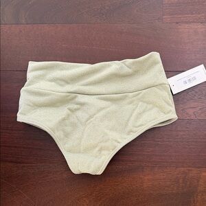 NWT Montce Jade Sparkle High Rise Added Coverage Bikini Bottom